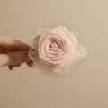 Rosa Spitzenrosen-Haarklammer mit Perlenakzent für elegante Prinzessinnenfrisuren - 24# Entenschnabel-Clip - Rosa Spitze Rose mit Perle