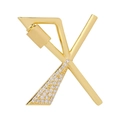 Zirconia Letter X charm in gold finish for DIY necklace pendant jewelry making - Letter X