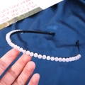 Black headband with 6mm pink natural crystal stones in a minimalist DIY design - 6mm Rose Quartz