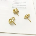 Minimalistischer glänzender goldener Metall-Haarhaken im polierten U-förmigen Design - Wellen Gold 3er-Set