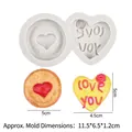 Siliconen vorm met hart en LOVE-tekst voor Valentijnsdag taartdecoratie en chocolade - 2# Dubbel Hart Love You / Grijs