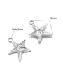 Colgantes de estrella de mar de acero plateado de 22 mm con agujero de 3 mm para joyas - 20*22mm Estrella de Mar Delgada / Color Acero