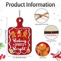 Christmas gingerbread man wooden sign board with Baking Spirits Bright text for wall decor - Red Gingerbread Man Style (Y24Y51189_Q)