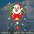 Christmas window sticker YTH010-S with Santa and wreath on 45x60cm static PVC film - Santa Wreath Small-YTH010-S