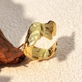 Minimalistischer unregelmäßiger Goldring aus Edelstahl mit strukturierter Faltenoptik - Gold (JZ-YS489-G)