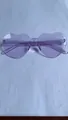 Fashionable rimless purple heart shaped sunglasses with candy color lenses - Light Purple