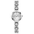 Montre GEDI argentée pour femme avec bracelet strass et cadran chiffre romain XII - Boîtier Argent Cadran Blanc Zircon Blanc Bracelet Argent