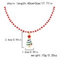 Detail view of a beaded Christmas tree necklace with 40+5cm length and 10g weight - Rhinestone Christmas Tree Pendant-Red White Beads