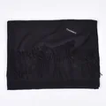 Solid black imitation cashmere scarf with tassels for men and women, 8# Black - Black