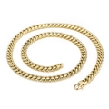 Polished gold Cuban link chain necklace with flat nesting links and lobster clasp - 8mm Gold Necklace