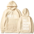 Sweat à capuche beige MAMA MOMMY avec imprimés recto-verso et poche kangourou pratique - S / Haut (311) / Kaki