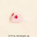 Pink plush mouse cat toy with red ears and striped knit texture, 12x3x3.8cm 4g - No. 8 Striped Mouse