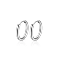 Minimalist silver stainless steel hoop earrings with high-quality polished finish - 18mm Pair / Silver