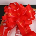 Red satin ribbon bow with golden LOVE YOU print for wedding and gift packaging - Eternal Love Red 5Pcs/Pack