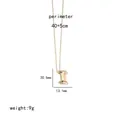 Detail view of gold letter I pendant necklace with dimensions 20.5mm height and 9g weight - Letter I