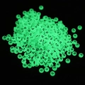 Luminous green round 7x4mm beads featuring black letter P for DIY jewelry crafts - Letter P / Luminous Green