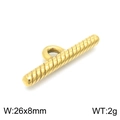 Cierre de palanca OT de acero inoxidable dorado para joyería tamaño 26x8mm peso 2g - Estilo Barra en T Ancha Dorado (KLJ7823-Z) / 5 Piezas/Bolsa