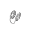 Silver stainless steel double spiral non-pierced ear cuff with a polished finish - Steel