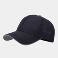 Navy quick-dry mesh baseball cap for outdoor hiking and sun protection with breathable holes - Dark Blue