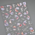 Holografische koi vis nagelstickers M-897 met traditionele Chinese kalligrafie stijl - Holografische Koi-Vis Kalligrafie Stijl (M-897)