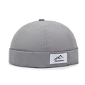 Grey quick-dry Miki Hat with Narason mountain logo patch and adjustable brimless design - Adjustable / Light Gray