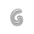 Silver puffy bubble letter G charm with metallic finish for DIY bracelet and strap - Silver/Letter G