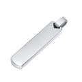 Sleek silver stainless steel vertical bar pendant necklace with reflective mirror finish - Steel Color Pendant No Chain