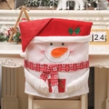 Housse de chaise bonhomme de neige avec bonnet rouge pour décoration de table de Noël - Bonhomme de Neige