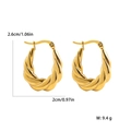 French vintage style 18K gold plated croissant twist hoop earrings for women - XYE0061-French Twisted