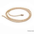 Collier chaîne à billes dorée en acier titane de 710 mm et 2,4 mm sur fond blanc éclatant - 710mm x 2.4mm / Or (KN80665-Z)