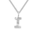 Minimalistische Edelstahlkette mit Buchstaben I Anhänger und 2mm Panzerkette für Damen - Edelstahlfarbe (I)