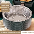 100-piece pack of thickened round aluminum foil pans for 5-8L air fryers - Diameter 23.5cm (100 Pieces)
