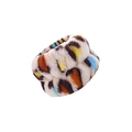 Soft plush wristband with colorful leopard print pattern for face washing and spa - Colorful Leopard