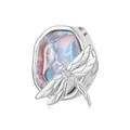 Colorful S925 sterling silver dragonfly charm with iridescent gemstone for DIY bracelets - BSC987-Iridescent Gem Dragonfly Bead