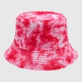 Cappello a secchiello streetwear con vivace motivo tie-dye rosso e bianco in twill - M (56-58cm) / Tie-Dye Trama Rosso Bianco (11)