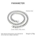 Detail of 14mm silver stainless steel Cuban link chain with secure lobster clasp - Silver Style (760mm x 14mm)(KN14544-Z)
