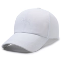 White baseball cap with mesh panels and China embroidery in breathable cotton fabric - White