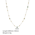 18K vergoldete Edelstahlkette mit 5mm blauen Evil-Eye-Perlen und Kugeln für Damen - Blaues Evil Eye Design (HF-X2248) / 18K Gold