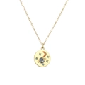 Collar dorado con colgante celestial diseño de saturno luna y estrellas con circonitas - Luna de Saturno de Colores