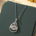 Collier Mauvais Œil en argent avec cristaux blancs et pierre centrale bleue - A31-argent