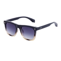 Lunettes de soleil carrées rétro pour hommes avec verres dégradés violets et monture - C2 Polarisé Noir Écaille Or Gris Dégradé