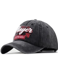 Berretto da baseball in denim nero lavato con ricamo Player 75 in stile vintage - Regolabile / Nero Lavato