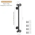 Vintage black cast iron door handle with ornate scrollwork, includes mounting hardware - 8721 Extra Large