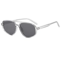 Klassische Aviator Sonnenbrille mit transparentem Kunstharzrahmen und Doppelsteg - Rauchgrau