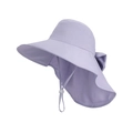 Cappello parasole lavanda a tesa larga con protezione per il collo e foro per coda - Viola