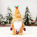 Christmas Gingerbread Gnome plush with ginger hat and white beard in winter scene - Male Gnome With Beard
