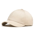 Breathable mesh baseball cap in beige featuring a short brim and six-panel design - Adjustable / Beige