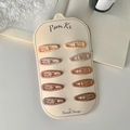 10-piece matte hair clip set for girls in gradient nude and brown tones - Coffee Wave Style