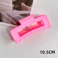 Neon pink 10.5cm matte rectangular hair claw clip for thick hair styling - Rectangular Hollow Style (S150-25) / 10.5cm / Fluorescent Pink