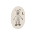 Witte siliconen vorm met teddybeer en strik voor creatieve DIY taartdecoratie - Grijs